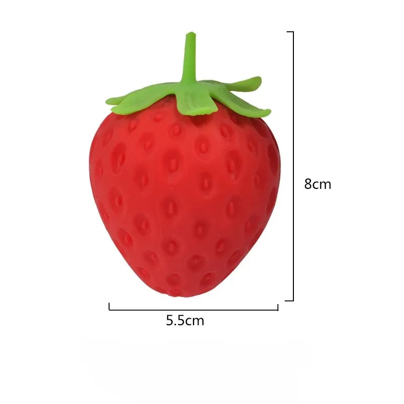 TheMoodease | Strawberry Squishy Stress Ball – Calming Sensory Toy for Relaxation & Anxiety Relief 1 Piece