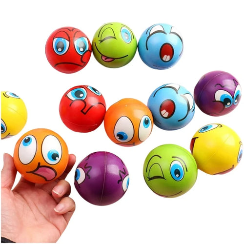 TheMoodease | Calming Smiley Stress Balls Set – Soft Sensory Squeeze Toys for Relaxation & Mood Boosting 12Pcs