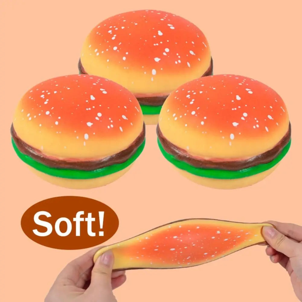 TheMoodease | Hamburger Squishy Stress Ball – Fun Sensory Fidget Toy for Relaxation & Anxiety Relief 1piece