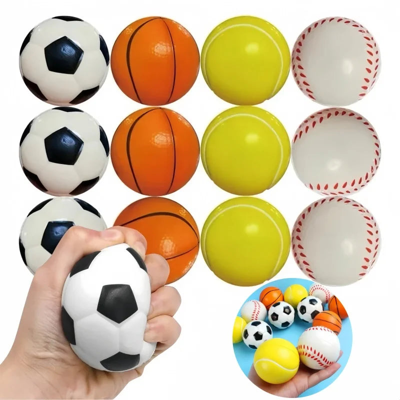 TheMoodease | Sports Sensory Stress Balls Set – Soft Squeeze Toys for Relaxation & Everyday Focus 12Pcs