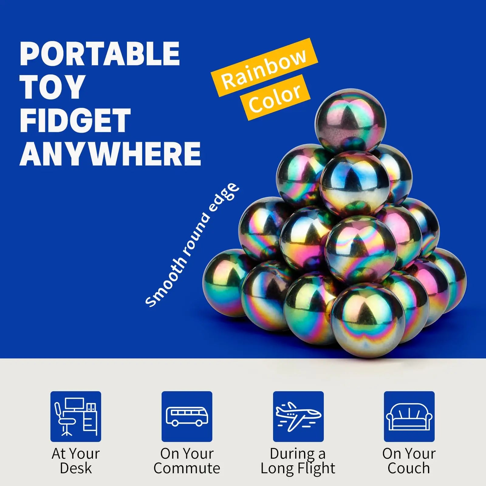 TheMoodease | Magnetic Sensory Fidget Balls – Desk Toys for Focus, Relaxation & Stress Relief 20pcs