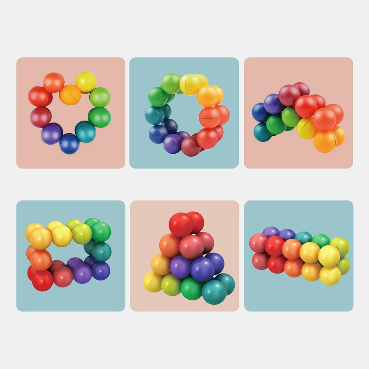 TheMoodease | Rotating Sensory Fidget Balls – Calming Focus Toys for Stress Relief & Creative Play 20 pcs