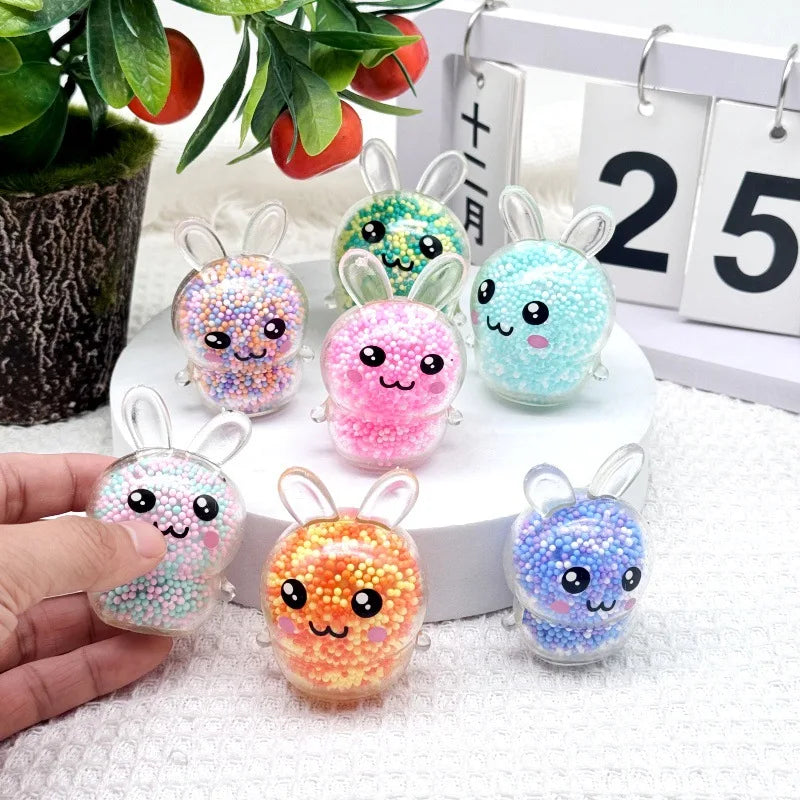 TheMoodease | Light-Up Bunny Stress Balls Set – Cute Sensory Toys for Calm Play & Stress Relief 3Pcs