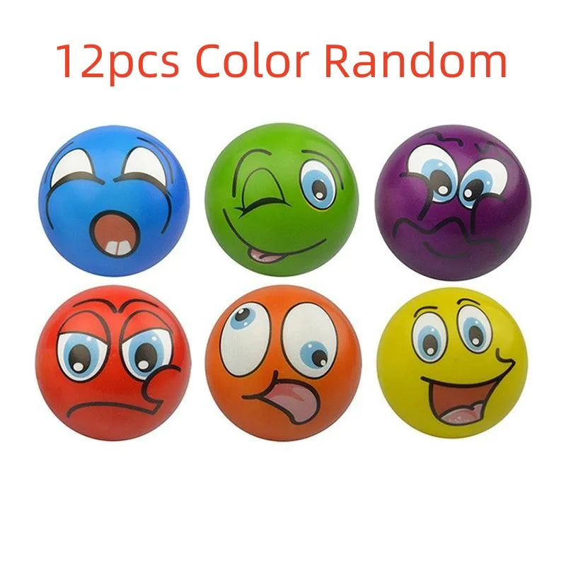 TheMoodease | Calming Smiley Stress Balls Set – Soft Sensory Squeeze Toys for Relaxation & Mood Boosting 12Pcs