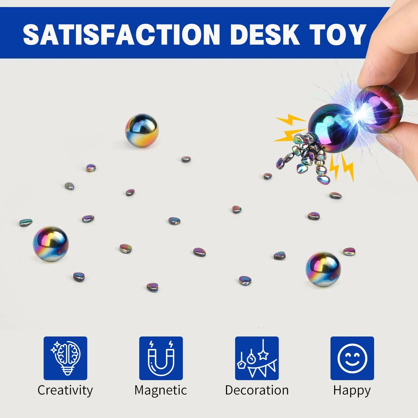 TheMoodease | Magnetic Sensory Fidget Balls – Desk Toys for Focus, Relaxation & Stress Relief 20pcs