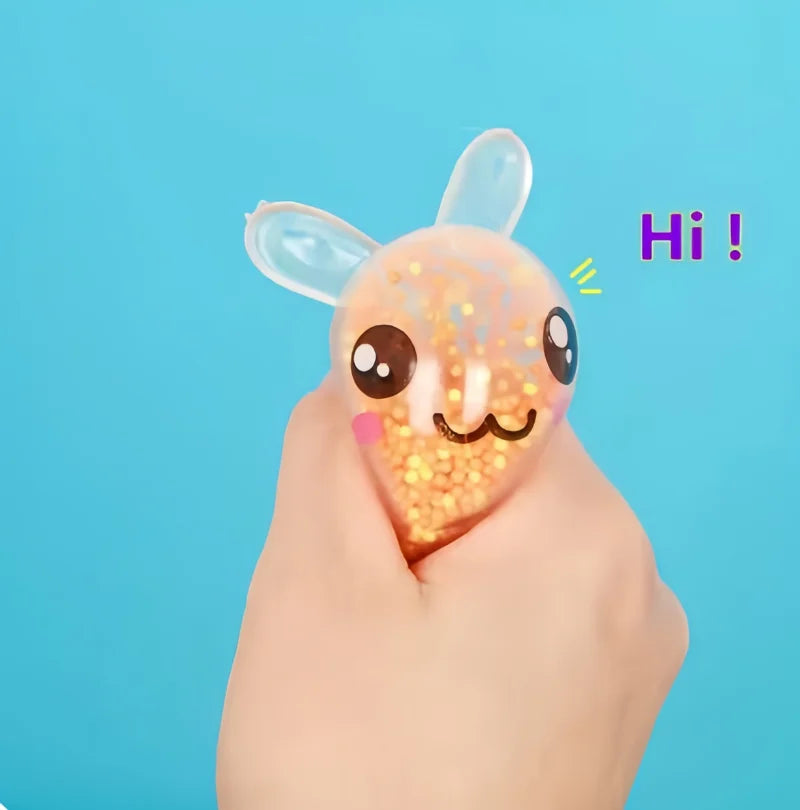 TheMoodease | Light-Up Bunny Stress Balls Set – Cute Sensory Toys for Calm Play & Stress Relief 3Pcs