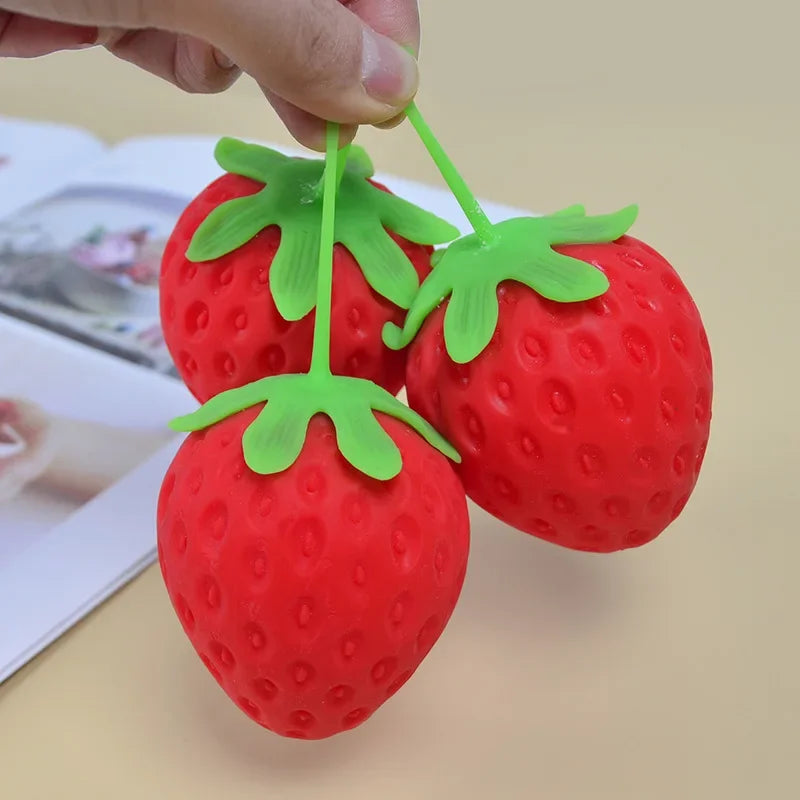 TheMoodease | Strawberry Squishy Stress Ball – Calming Sensory Toy for Relaxation & Anxiety Relief 1 Piece