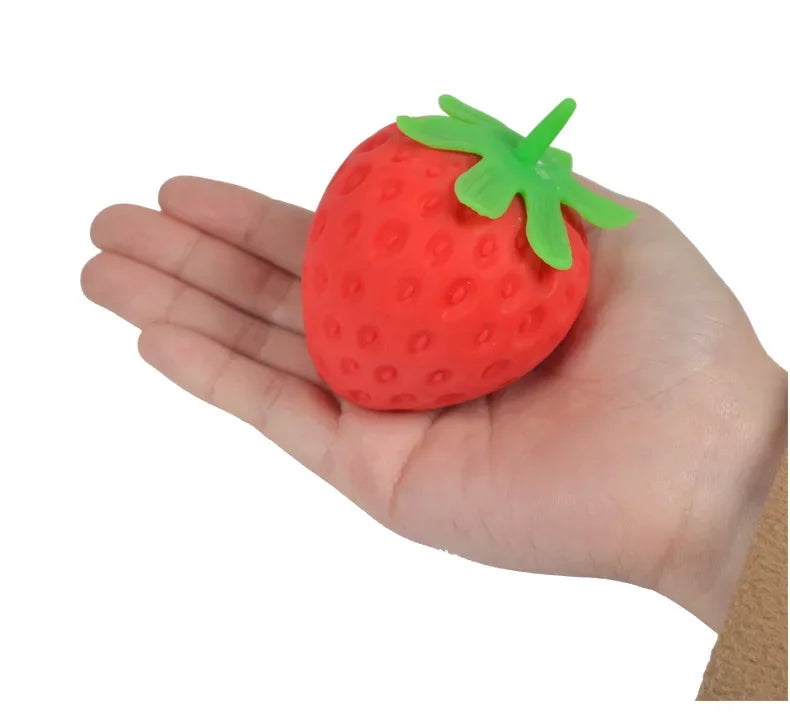 TheMoodease | Strawberry Squishy Stress Ball – Calming Sensory Toy for Relaxation & Anxiety Relief 1 Piece