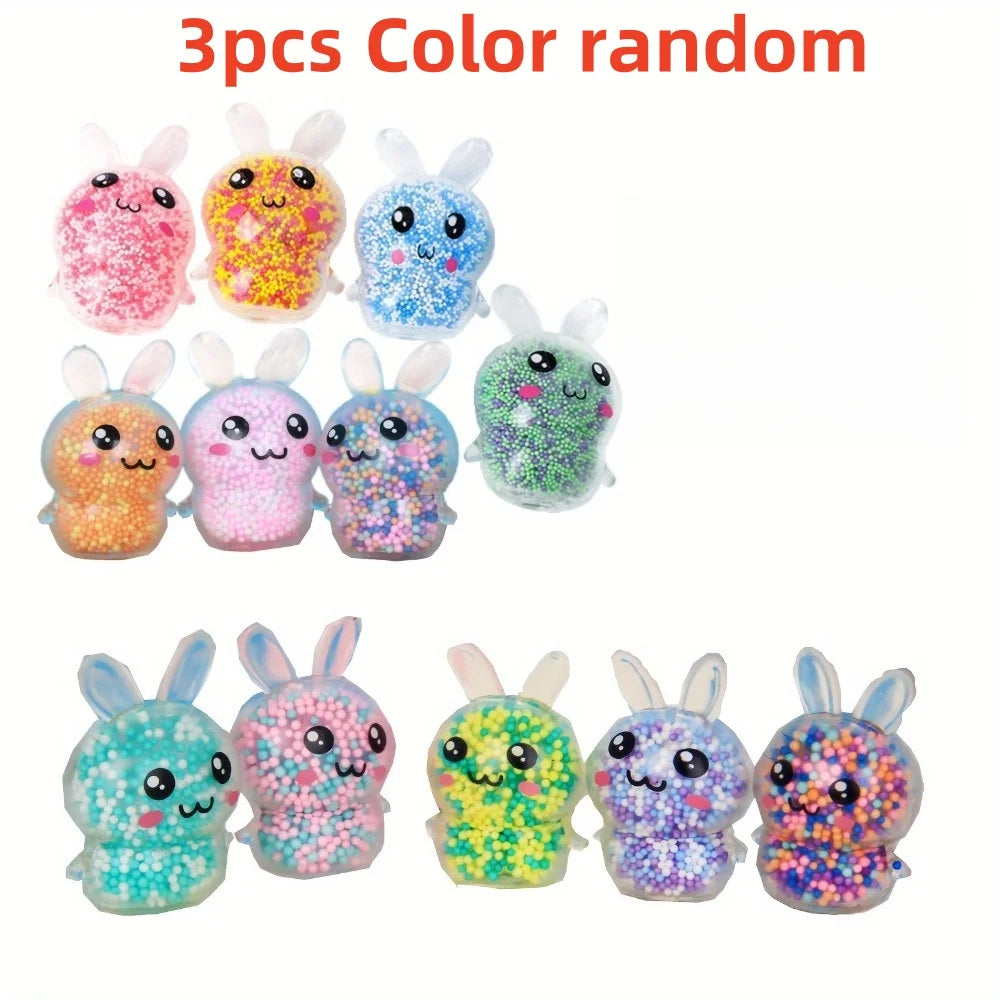 TheMoodease | Light-Up Bunny Stress Balls Set – Cute Sensory Toys for Calm Play & Stress Relief 3Pcs