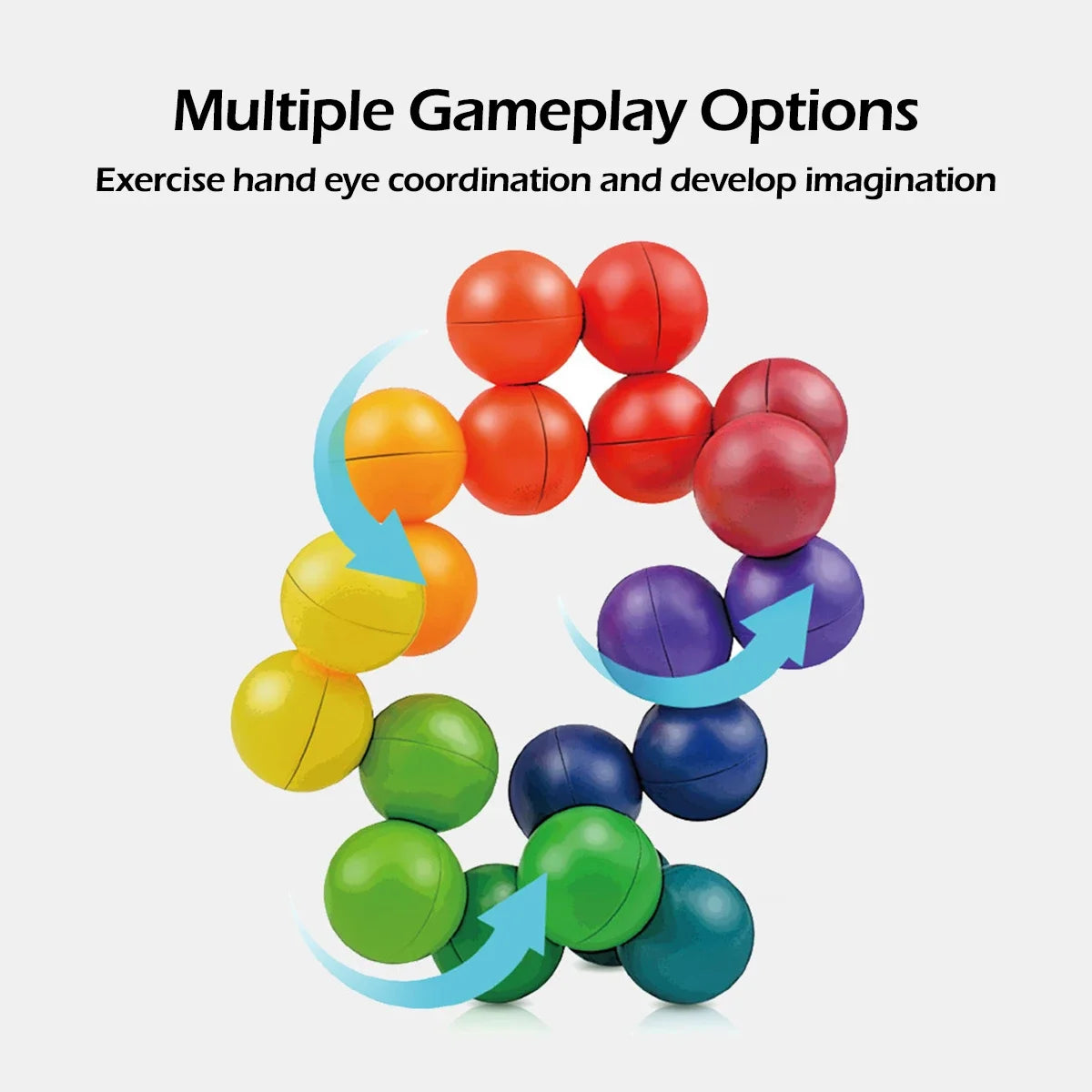 TheMoodease | Rotating Sensory Fidget Balls – Calming Focus Toys for Stress Relief & Creative Play 20 pcs