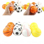 A Hand Squeezing TheMoodease Yellow Sports Sensory Stress Ball