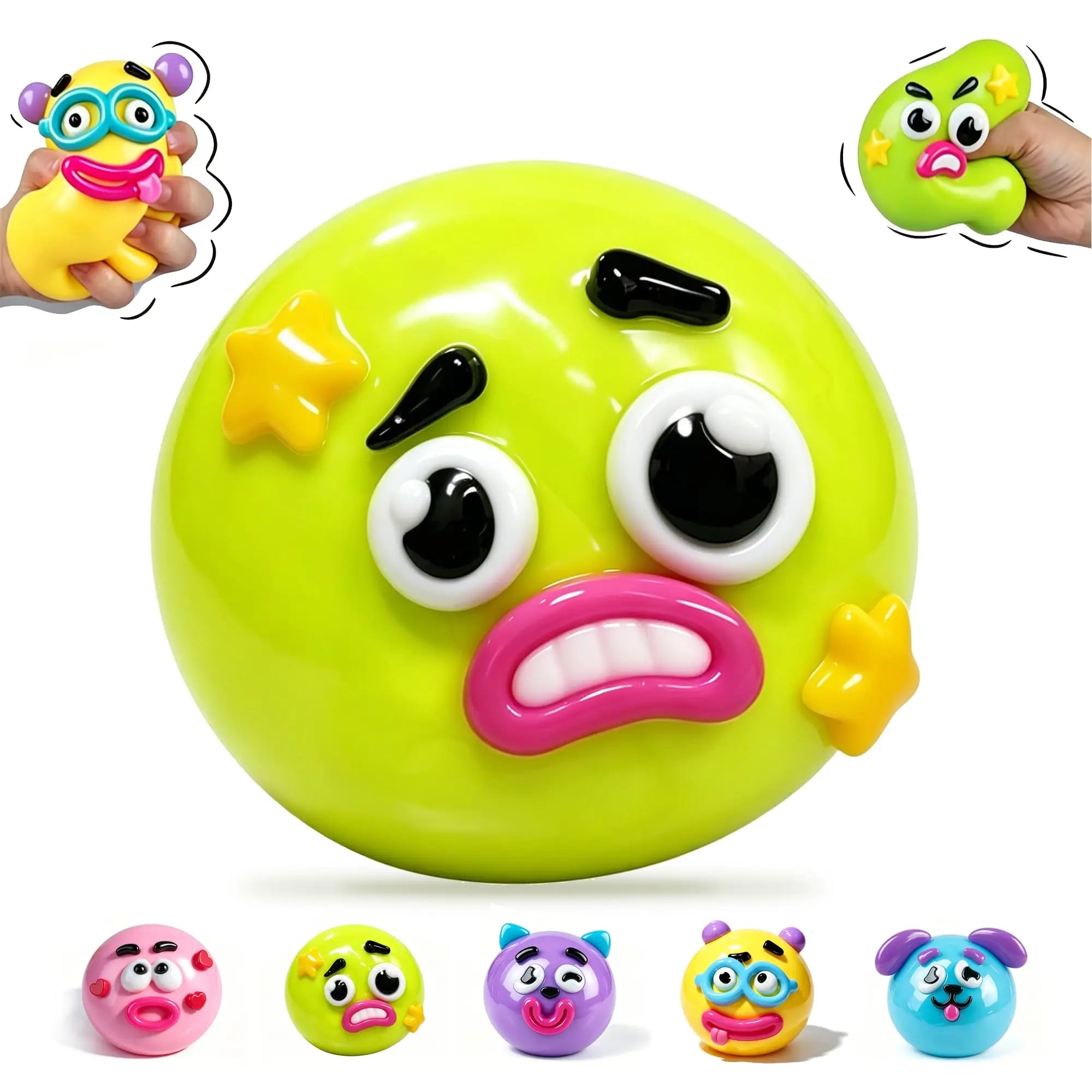 Green emoji stress ball for stress relief